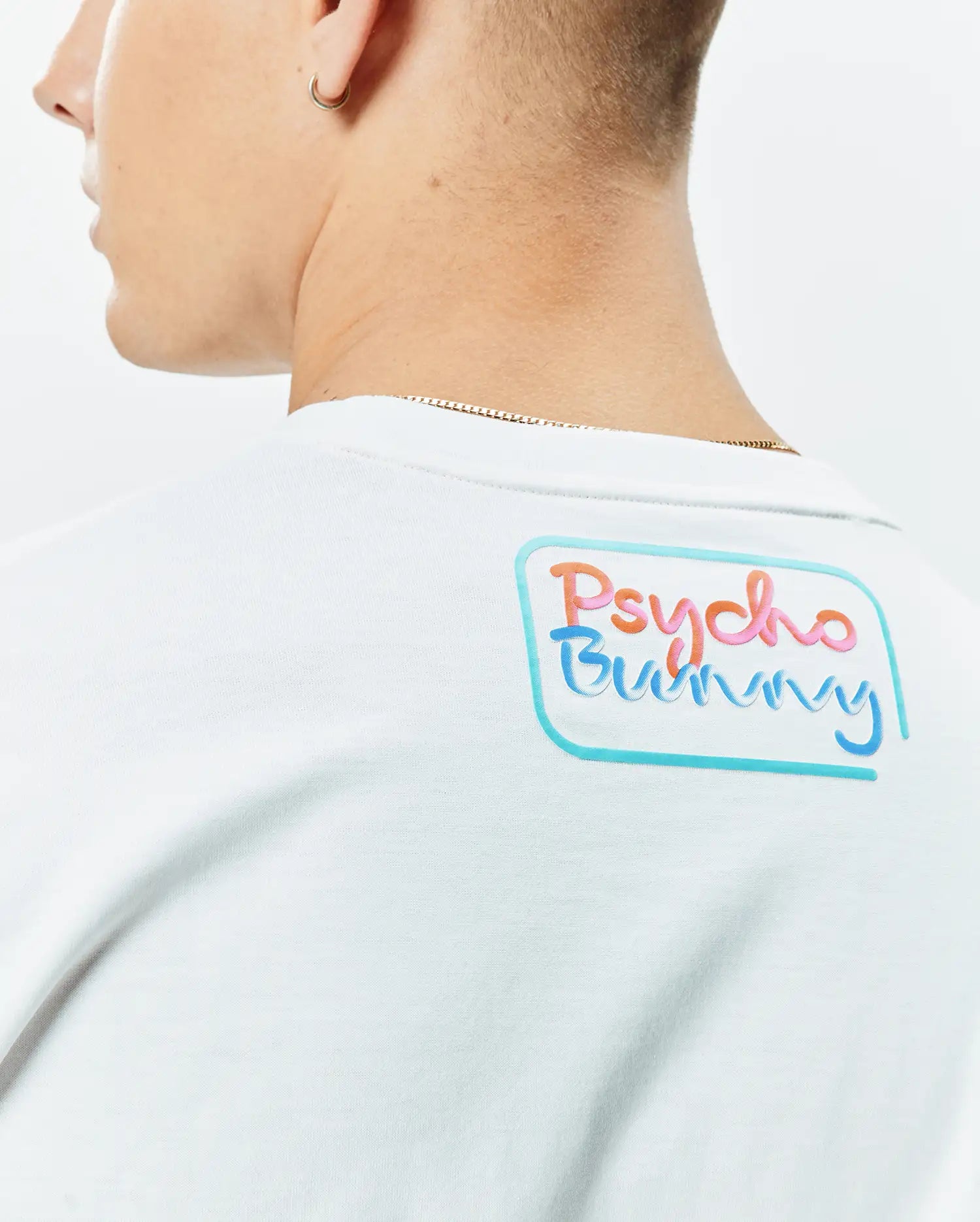 Psycho Bunny Men's Tees Dayton Graphic Tee maglietta bianca