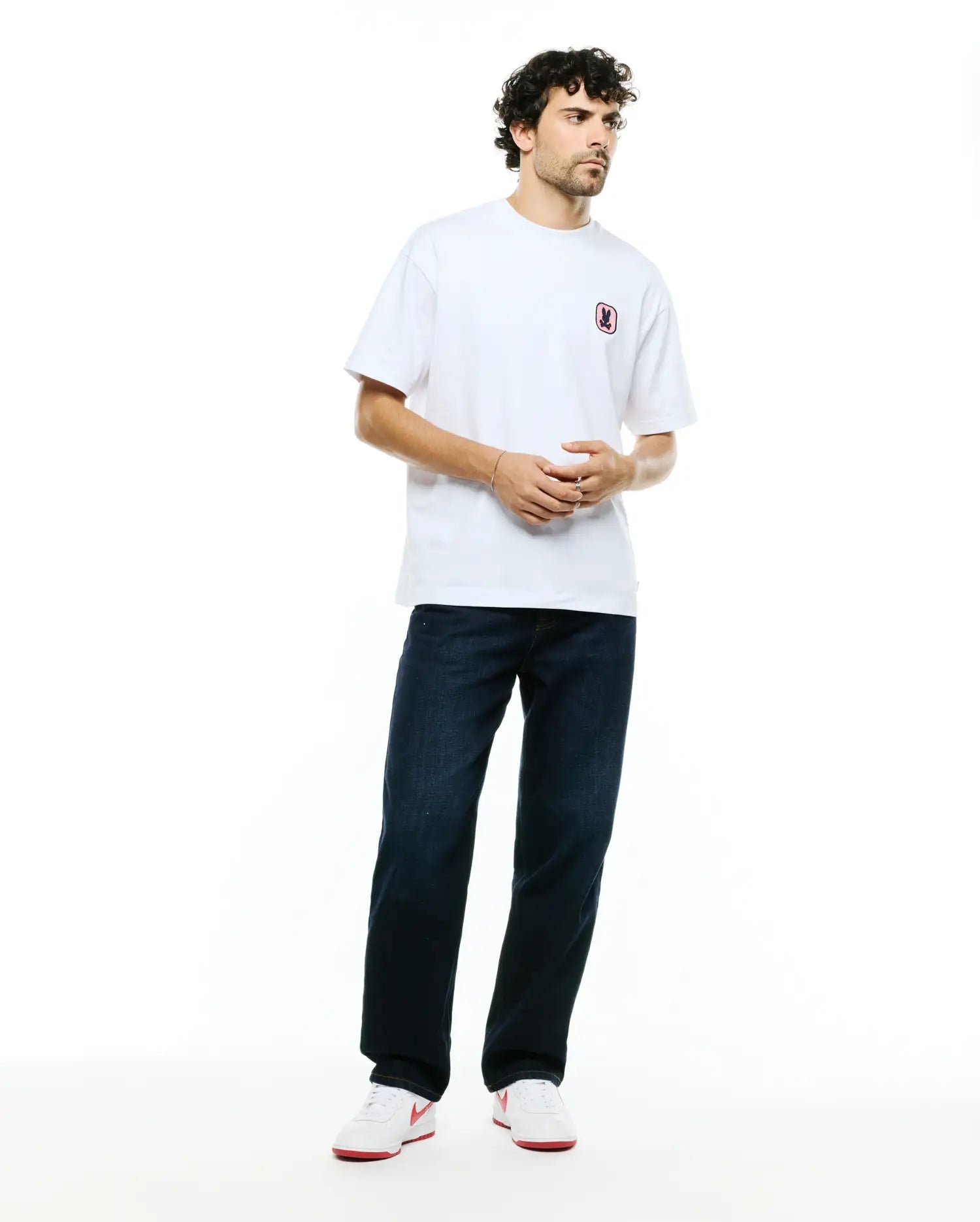 Psycho Bunny Men's Pants Beck Oversized jeans blu/nero in cotone