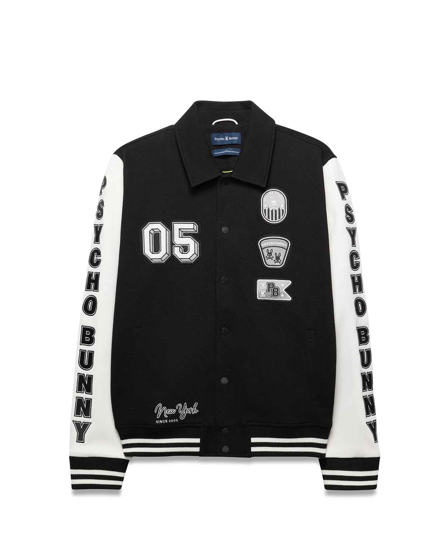 Psycho Bunny Jackets MEN'S REILLY KNIT COACH JACKET MO1100066 giacca nera