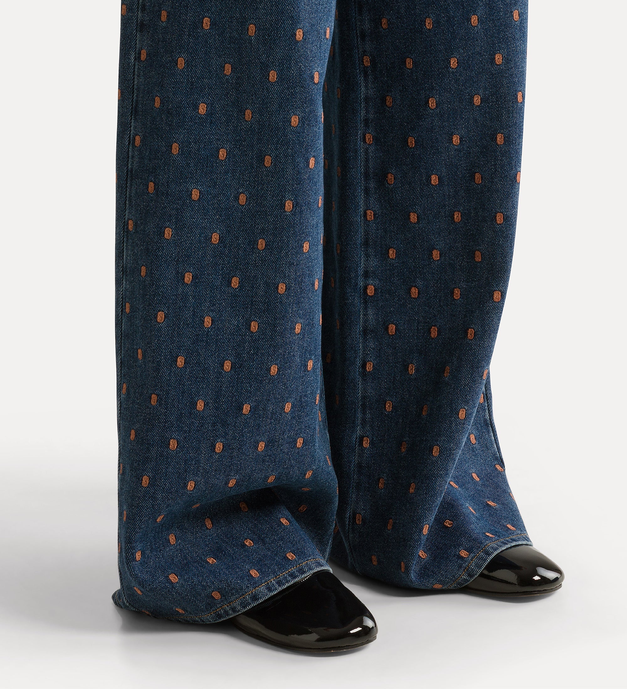 Forte pantaloni embroidered 5-pocket trousers indigo ricamati