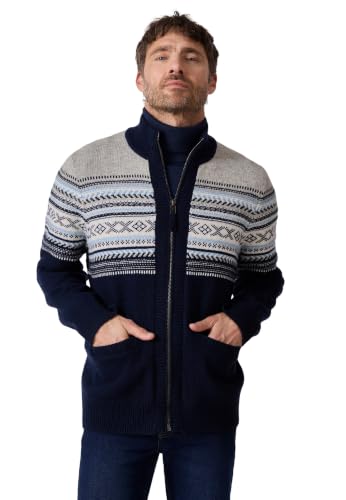 Damart Prêt-à-porter Uomo Gilet S con zip in lana jacquard