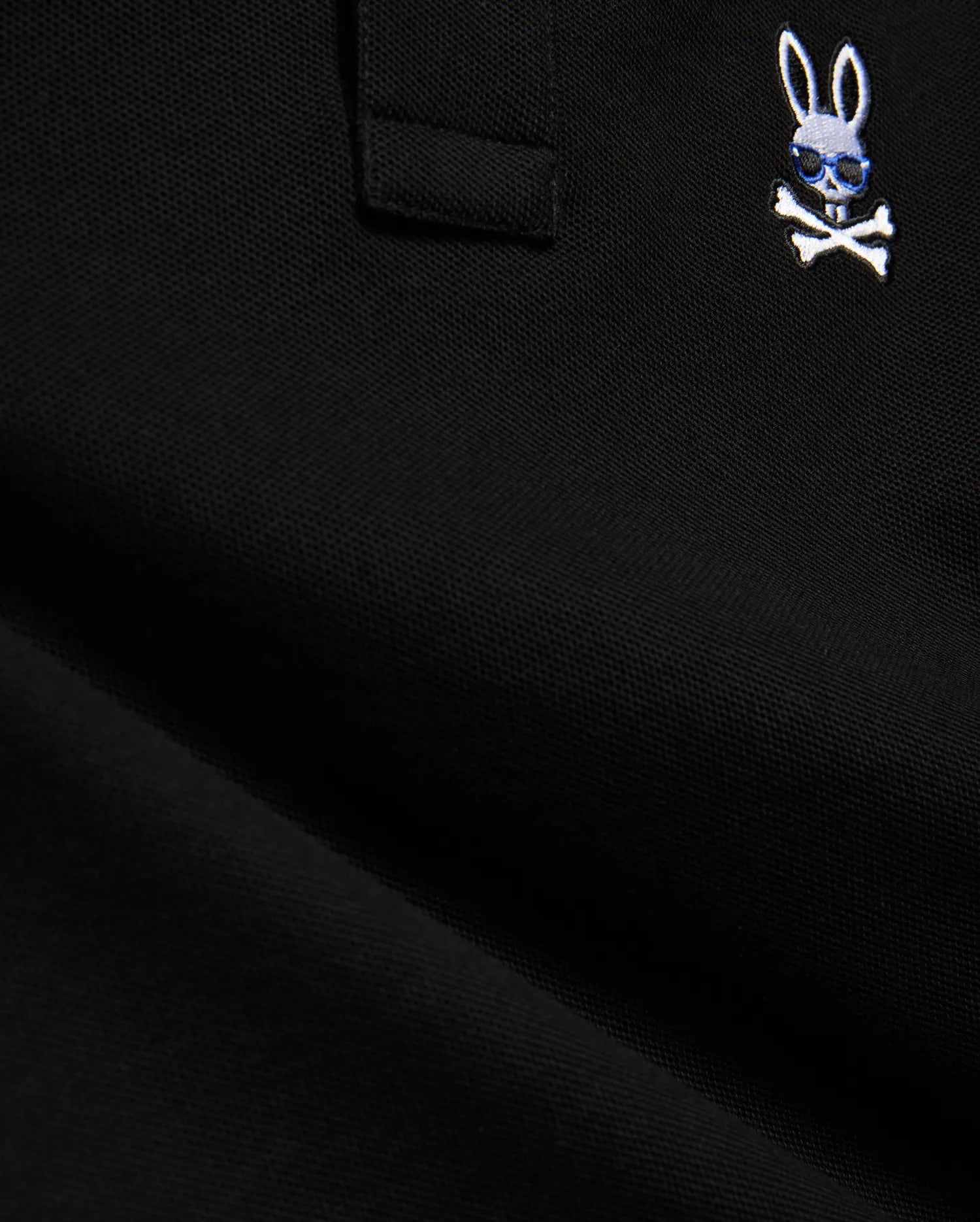 Psycho Bunny Kids Polo Shirts Sunny Pique Polo polo nera in cotone Pima