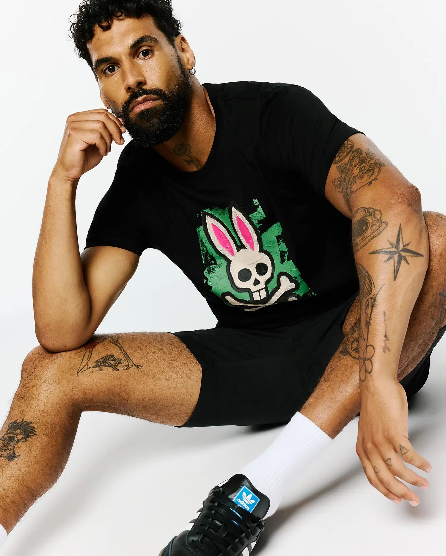 Psycho Bunny Men's Tees Marcus Graphic Tee maglietta nera