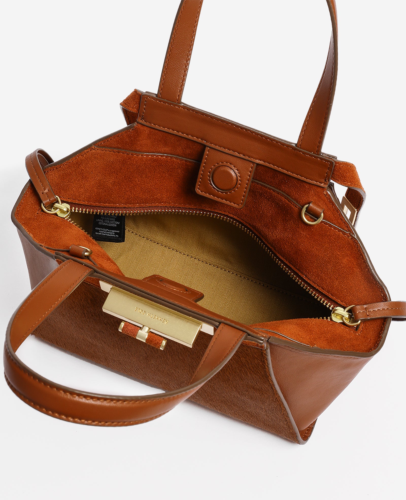 Kenneth Cole Bags Crosby Small Satchel borsa a mano color sella in pelle