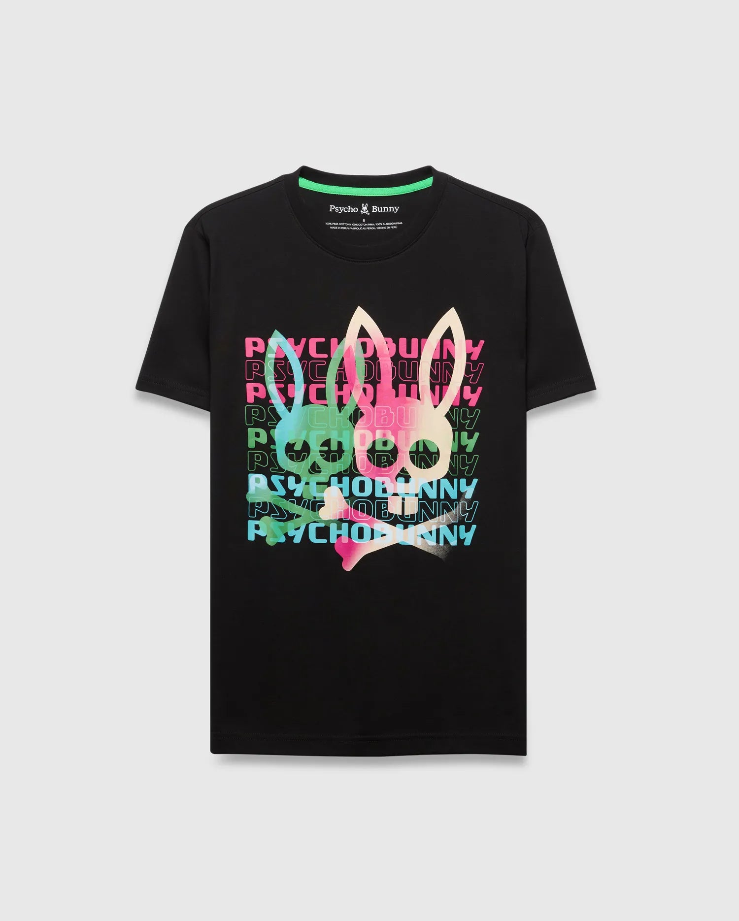 Psycho Bunny Men's Tees Landon Wordmark Tee MT0200309 t-shirt nera regular fit