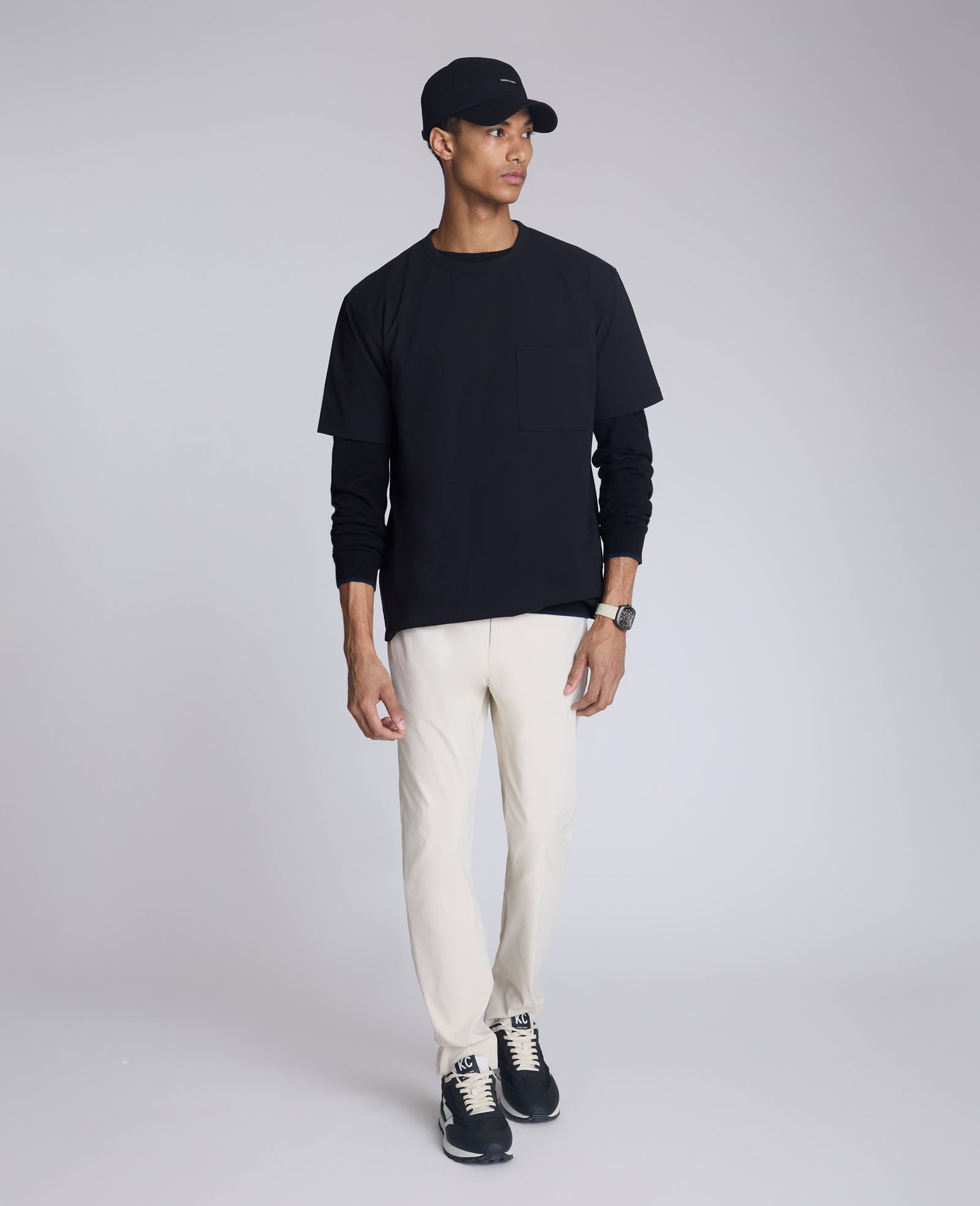 Kenneth Cole Reaction Clothing Oversized Tee T-shirt nera oversize