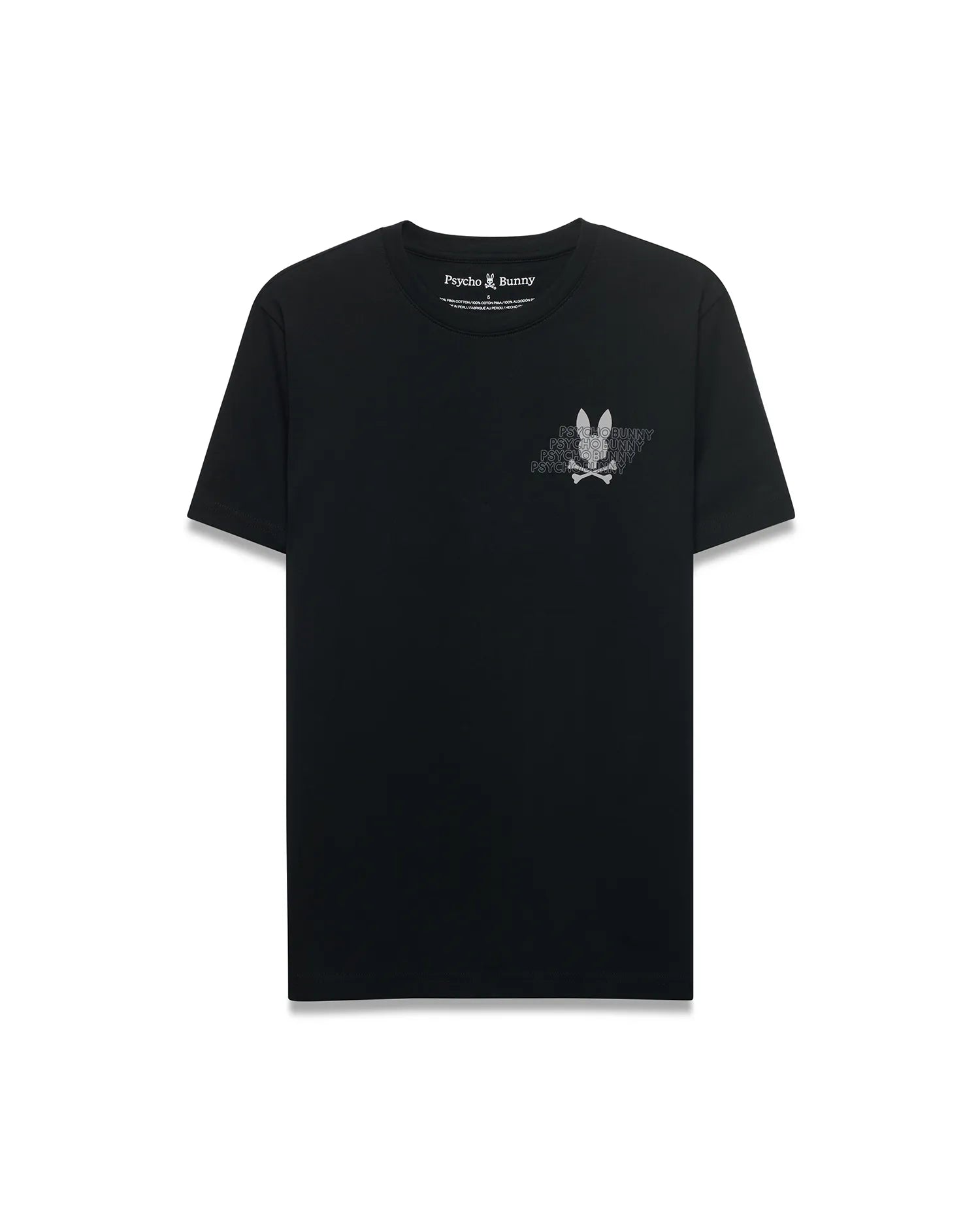 Psycho Bunny Men's Tees Mens Maurice Back Graphic Tee MT0200616 maglietta nera