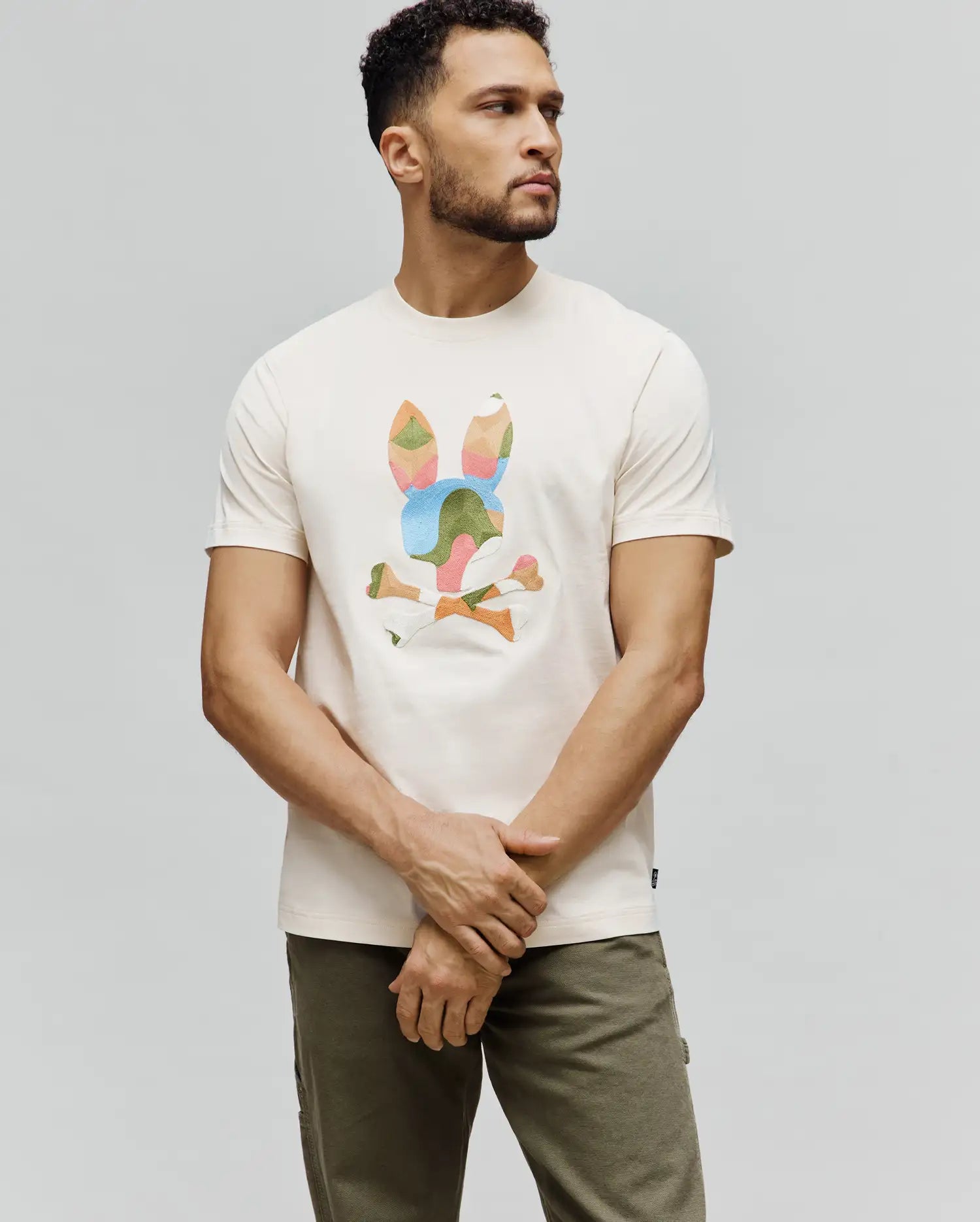 Psycho Bunny Men's Tees Ara Graphic Tee MT0200250 T-shirt bianca