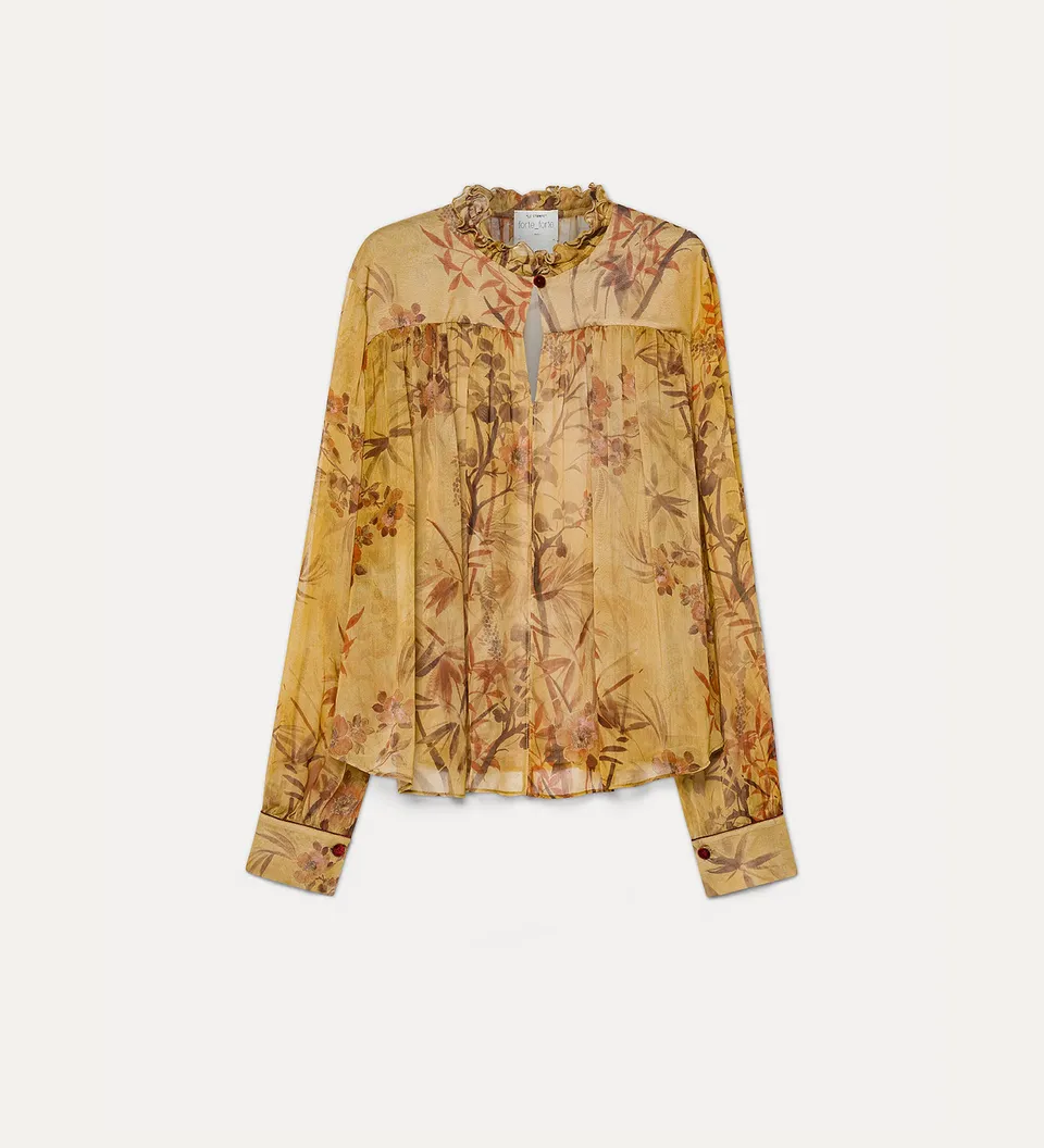 Forte camicie Le Bambou Secret Crepon Bohemian Shirt camicia heliodore