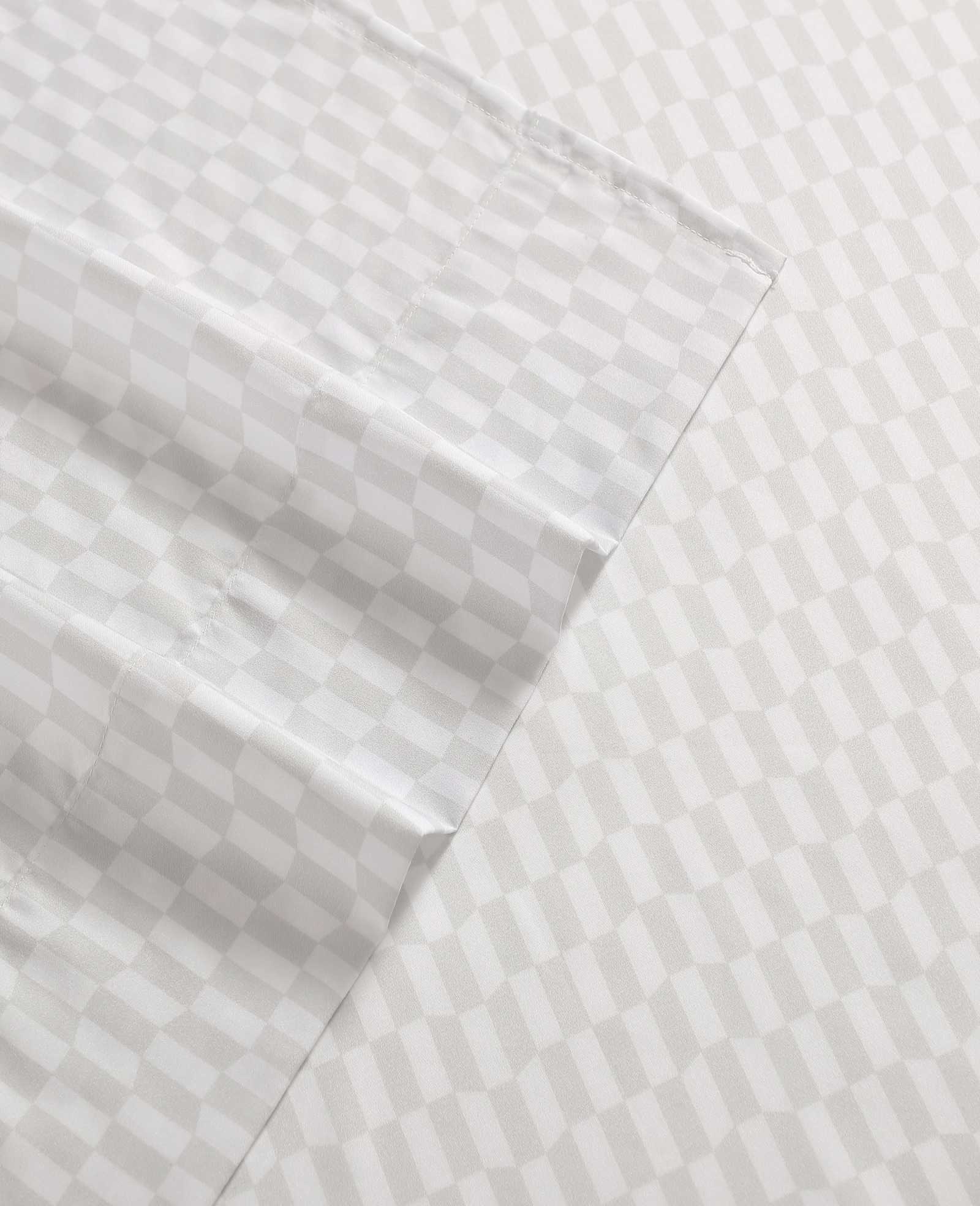 Kenneth Cole Reaction Home & Bedding Wavy Checker Sheet Set lenzuola Queen grigie rinfrescanti