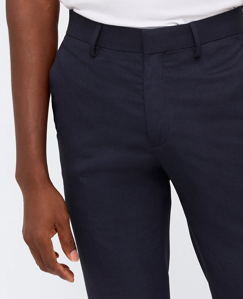Kenneth Cole Reaction Clothing Slim-Fit Stretch Twill Dress Pant pantaloni Dark Navy