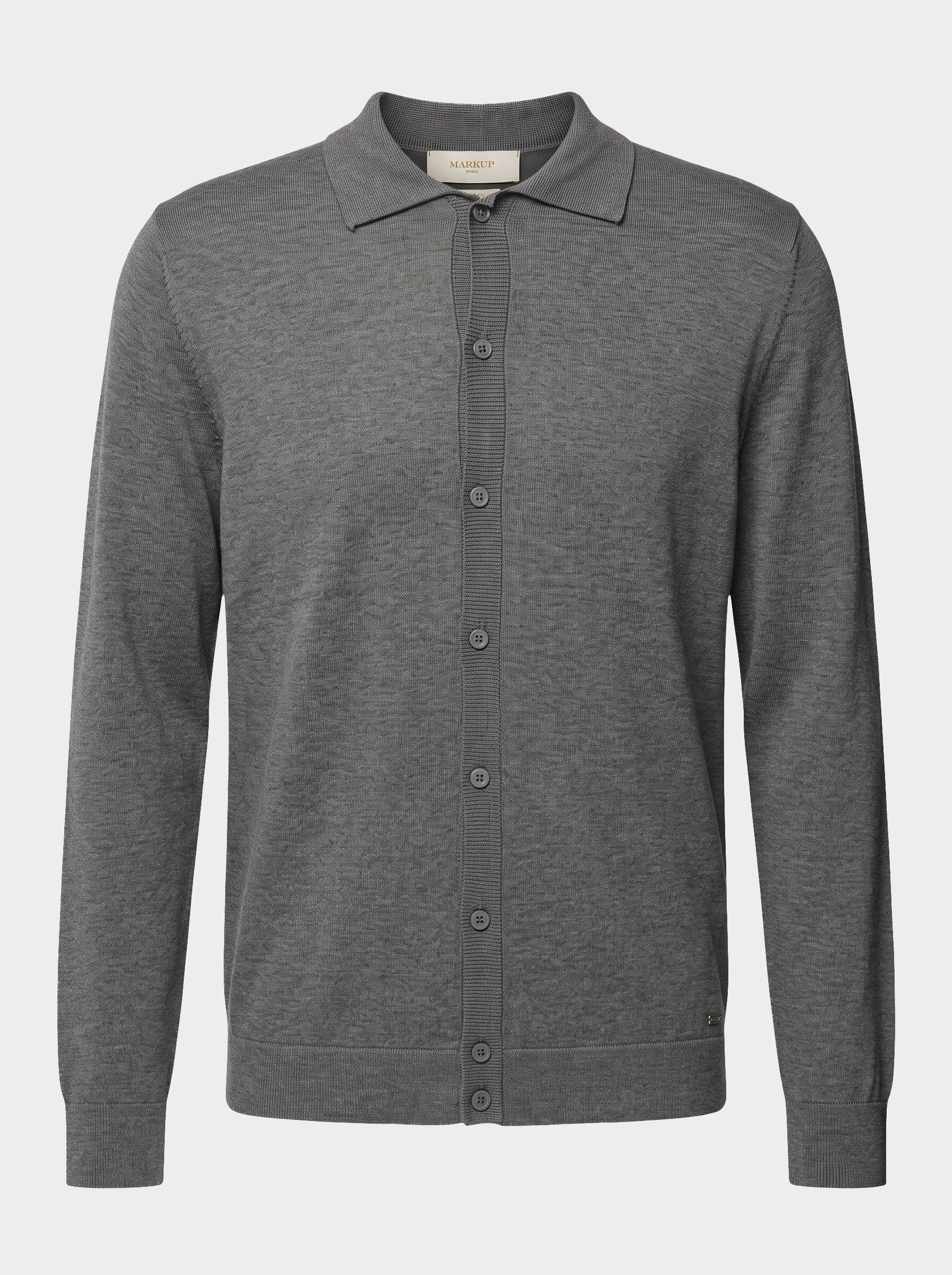 Markup Uomo Maglieria Camicia a Maglia Manica Lunga