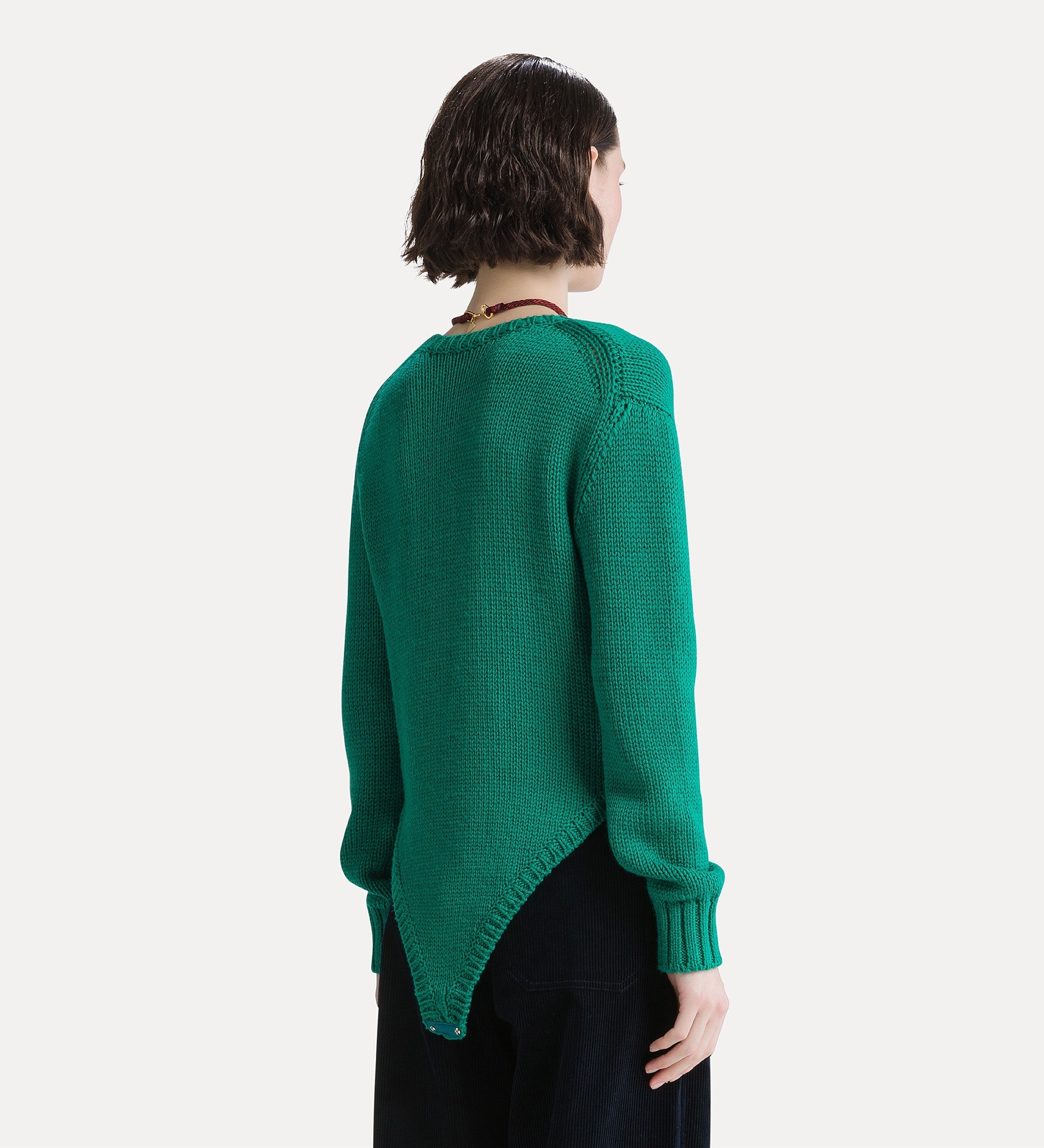 Forte maglieria cable-knit wool bodysuit body verde