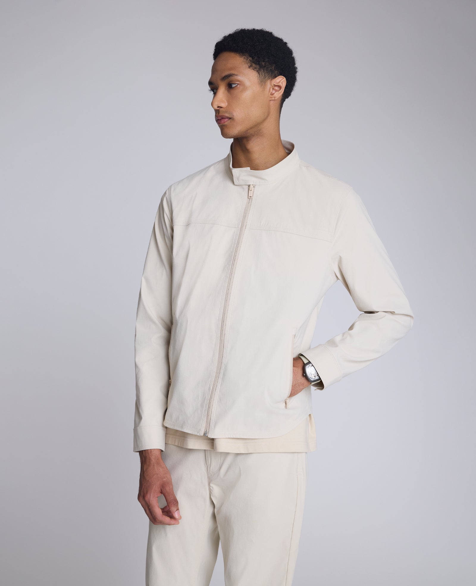 Kenneth Cole Reaction Simplified Utility Jacket giacca uomo offwhite leggera impermeabile S-XXL