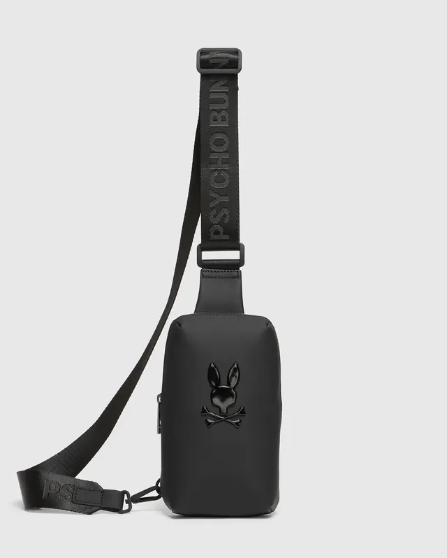 Psycho Bunny Accessories MENS RUBBERIZED CROSSBODY B6A635F200 borsa nera