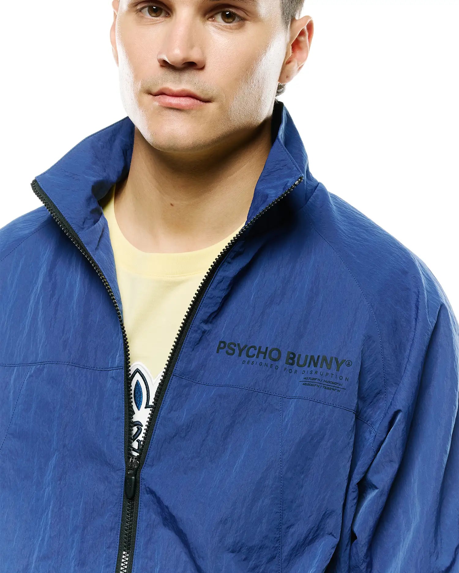Psycho Bunny Jackets MEN'S ALDER NYLON JACKET MT0500243 giacca blu in nylon leggera