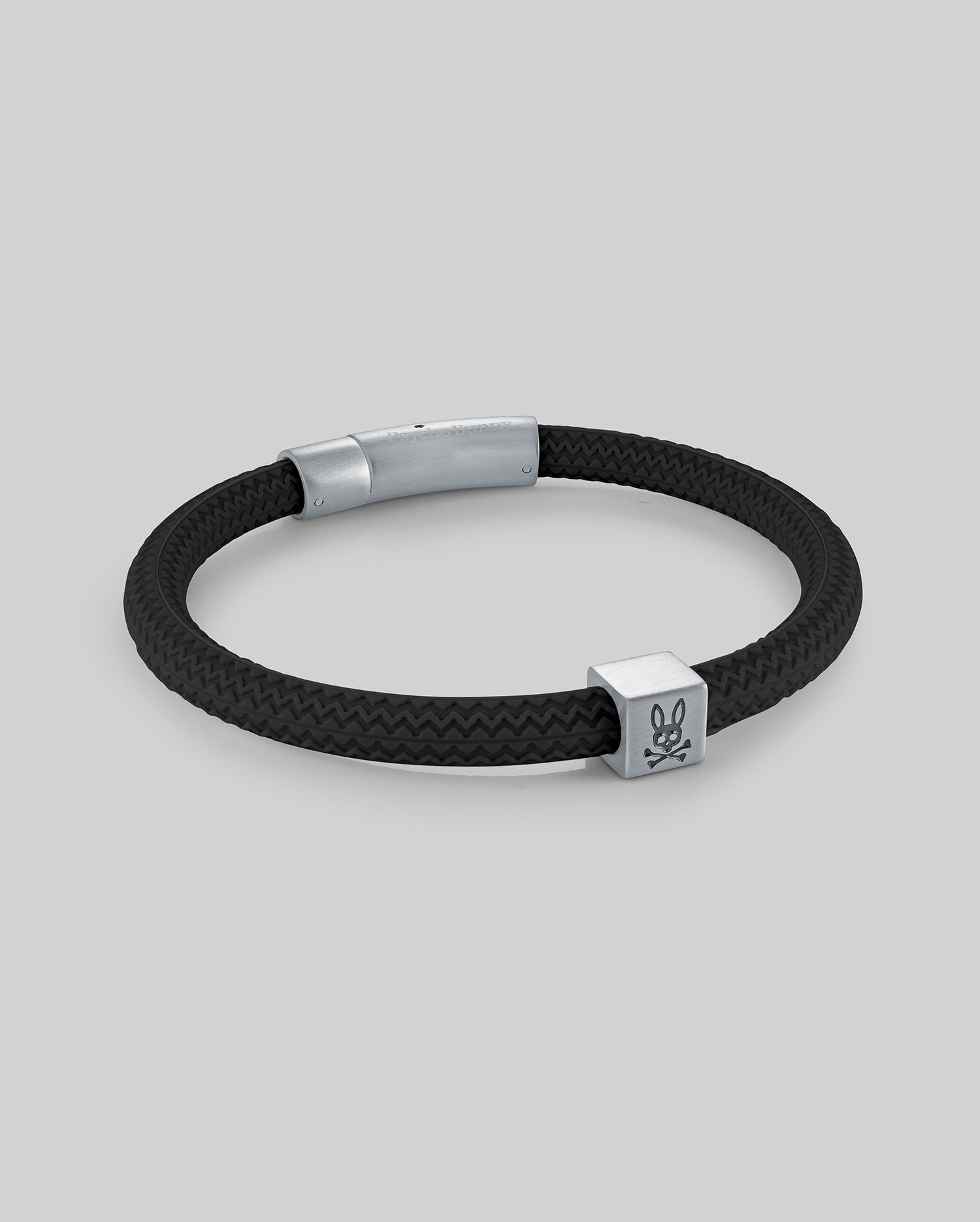 Psycho Bunny Accessories MENS SILICONE BRACELET MO1700025 bracciale nero in silicone