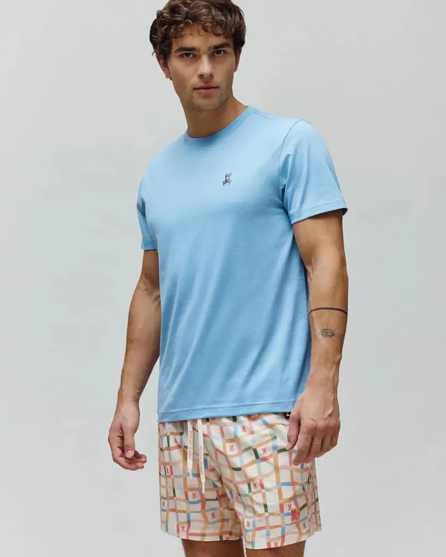 Psycho Bunny Men's Tees Classic Crew Neck Tee B6U014F200 maglietta blu cotone Pima