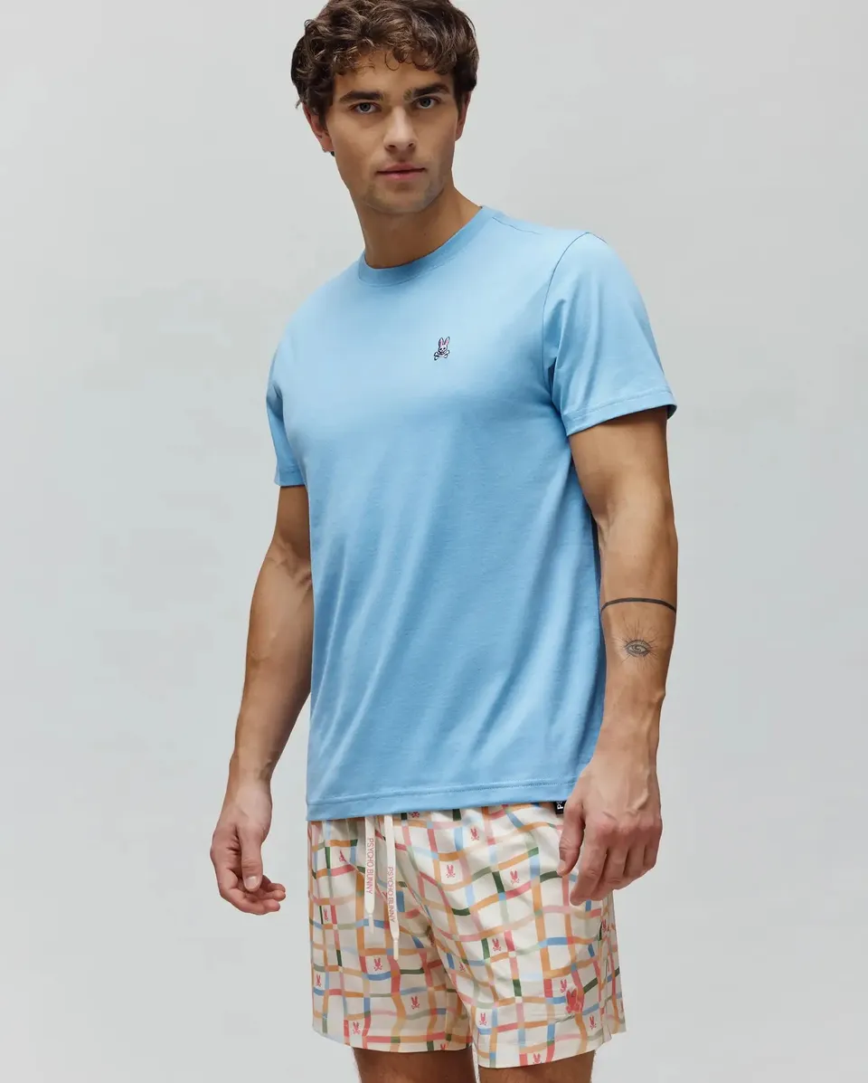 Psycho Bunny Men's Tees Classic Crew Neck Tee B6U014F200 maglietta blu cotone Pima