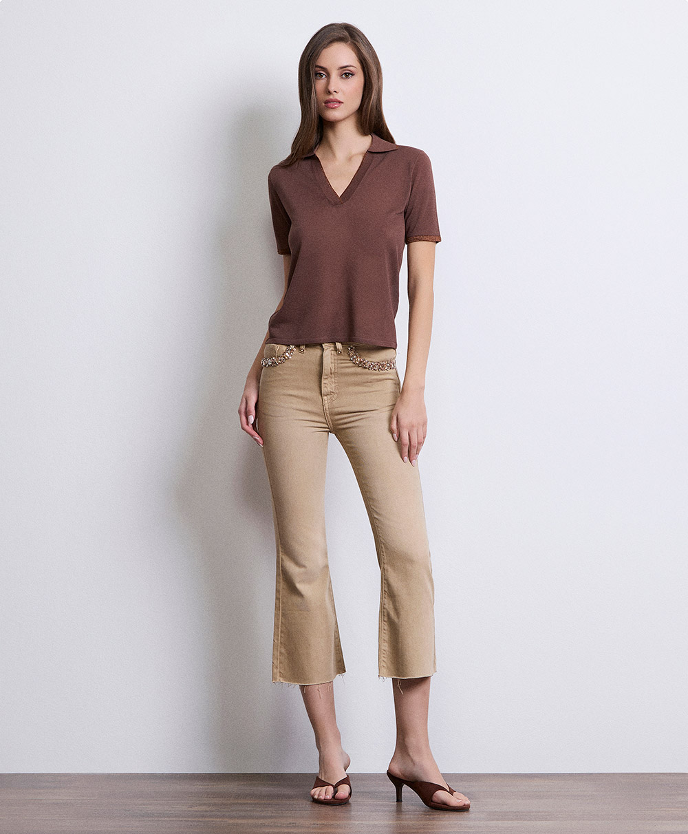 Markup Donna Maglieria Polo profili lurex