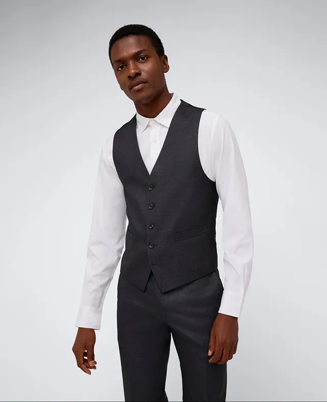 Kenneth Cole Reaction Ready Flex Slim-Fit Suit Separate Vest gilet slim gunmetal elasticizzato