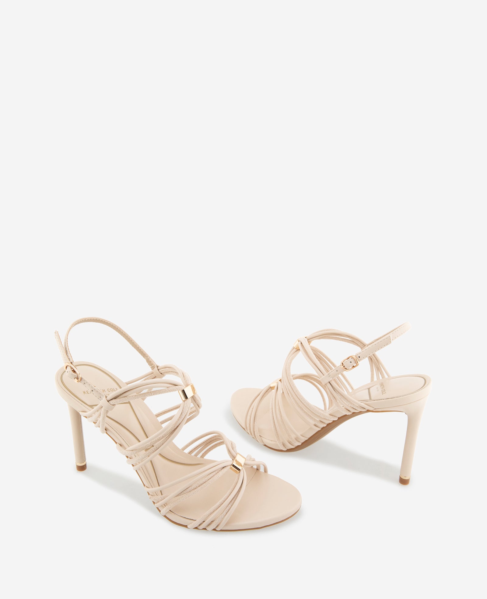 Kenneth Cole Reaction Shoes Leyla Strappy Leather Heel scarpe con tacco ECRU MULTI