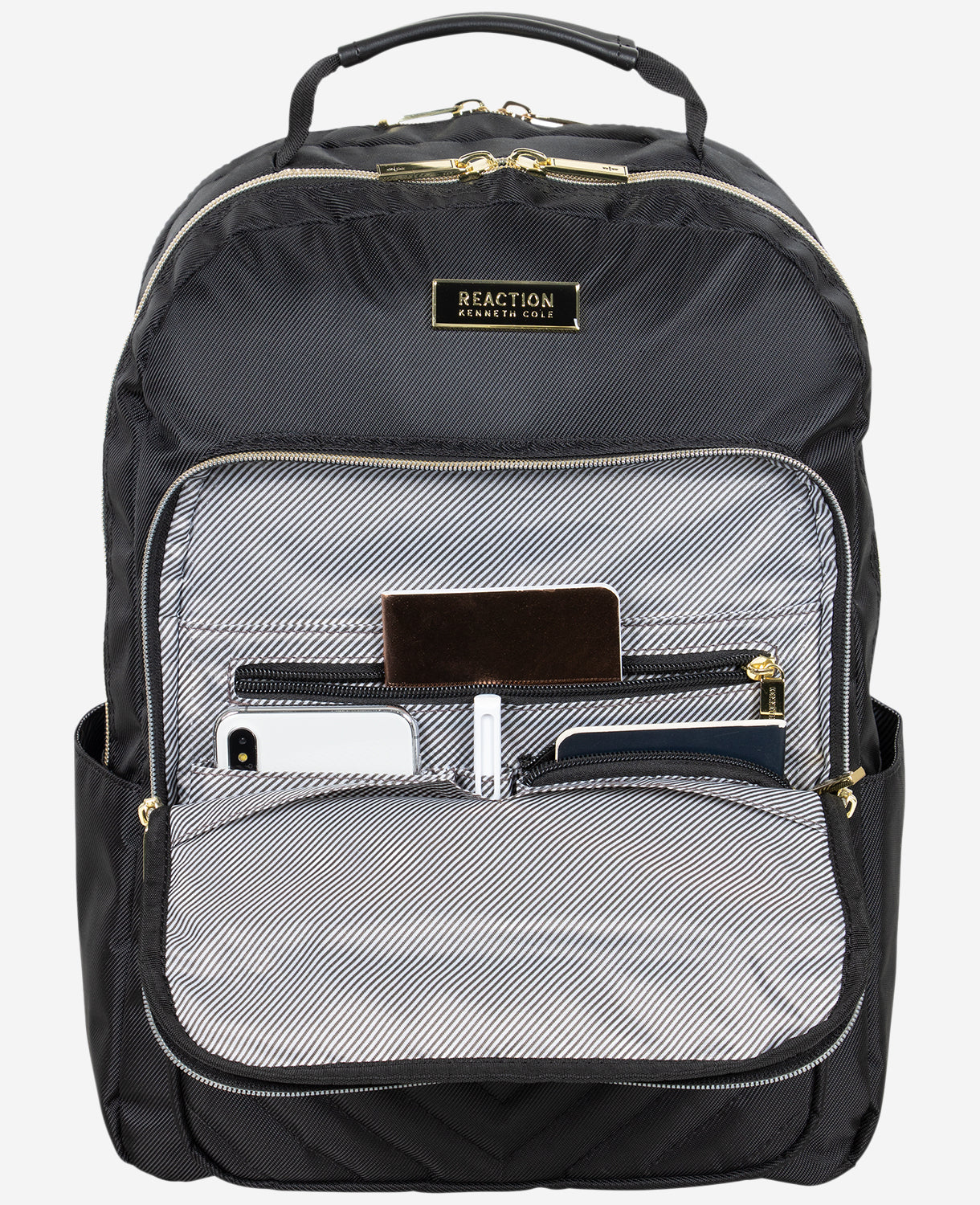 Kenneth Cole Reaction Luggage Chelsea 15.6-Inch Chevron Quilted Computer Backpack zaino nero 15 pollici