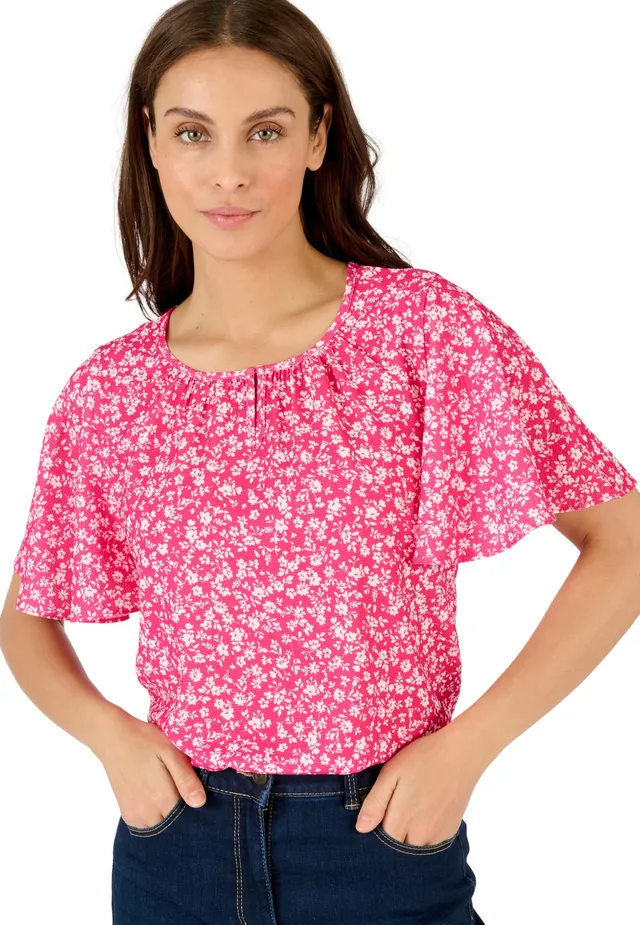 Damart Prêt-à-porter Blusa Crêpe rilegata rosa donna