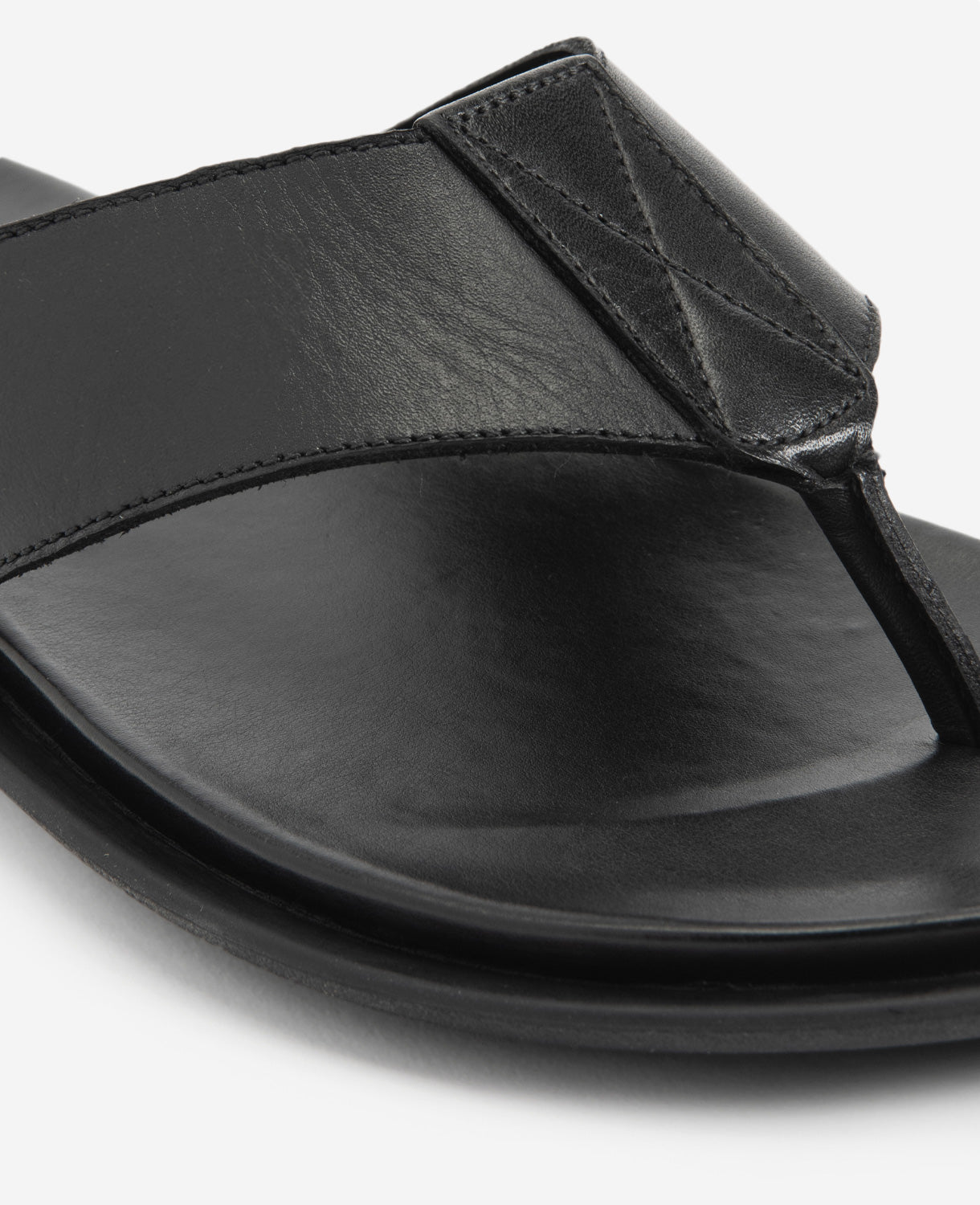 Kenneth Cole Reaction Shoes Sand Leather Thong Sandal sandalo nero in pelle