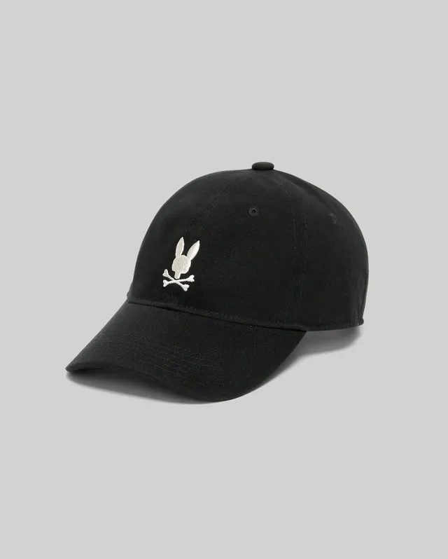 Psycho Bunny Accessories Men's Jimmy Baseball Cap cappellino nero cotone