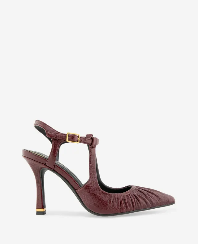 Kenneth Cole Reaction Romi Ruch Leather Heel décolleté bordeaux in pelle