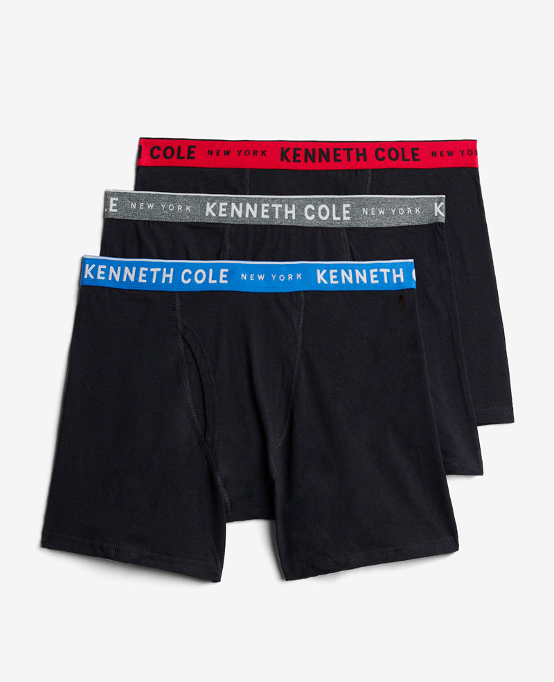 Kenneth Cole Reaction Clothing Stretch Boxer Briefs boxer 3 pezzi nero cotone