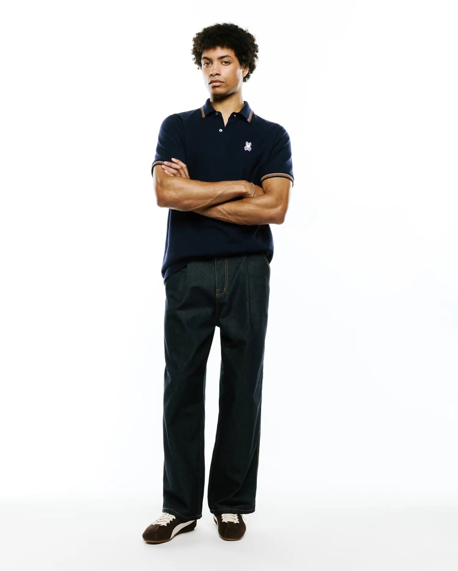 Psycho Bunny Men's Polos Jaydon Pima Piqué Polo polo 423 Baritone Blue