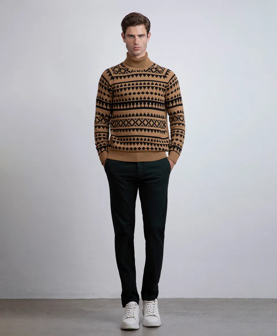 Markup Uomo Maglieria Dolcevita jacquard