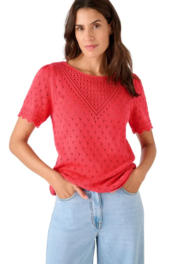 Damart Prêt-à-porter Maglione Gioco Di Maglia Fantasia maglione in cotone