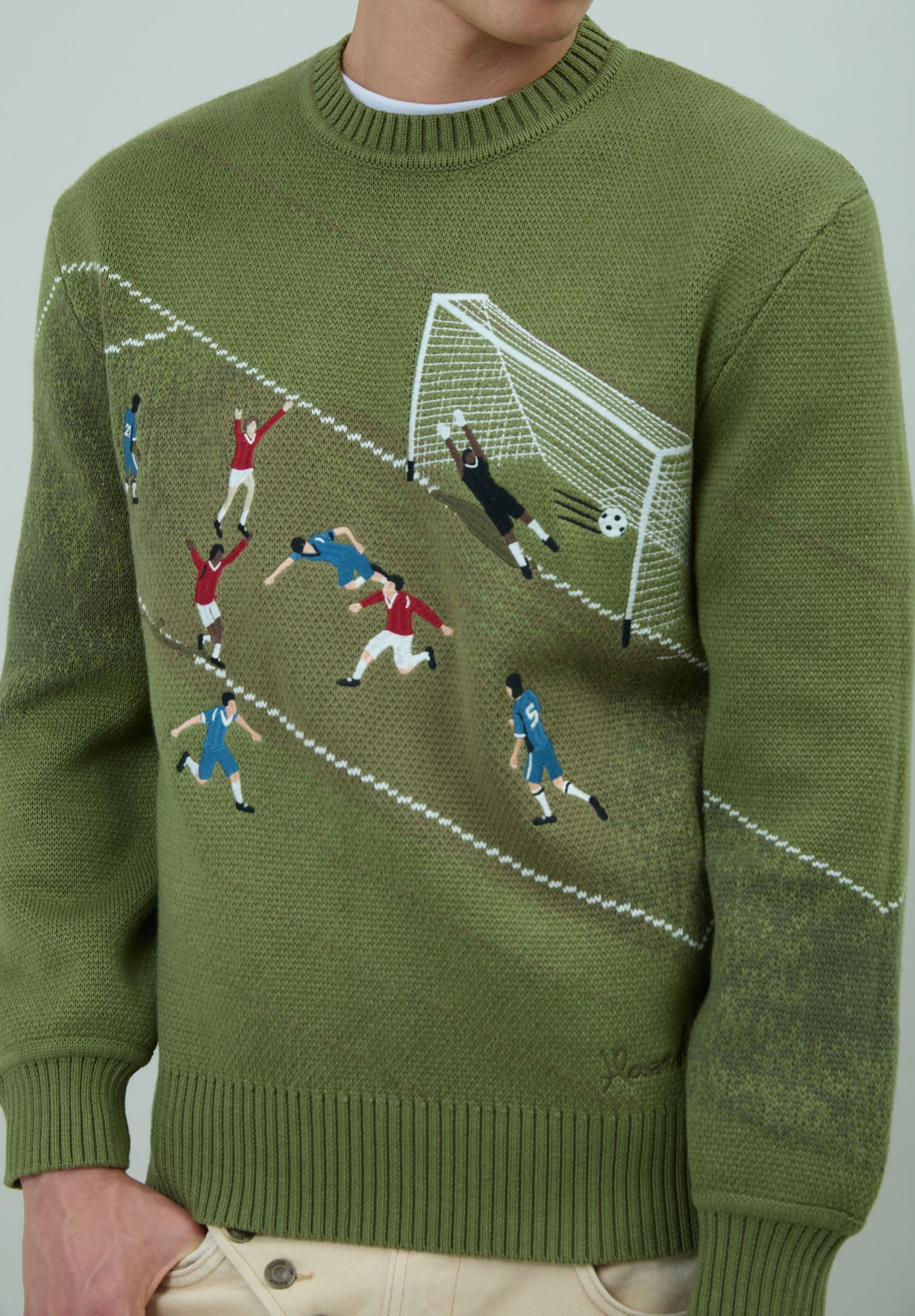 House Of Sunny Women's Knitwear MATCH OF THE DAY 2.0 maglione UK S-M-L-XL verde calcio