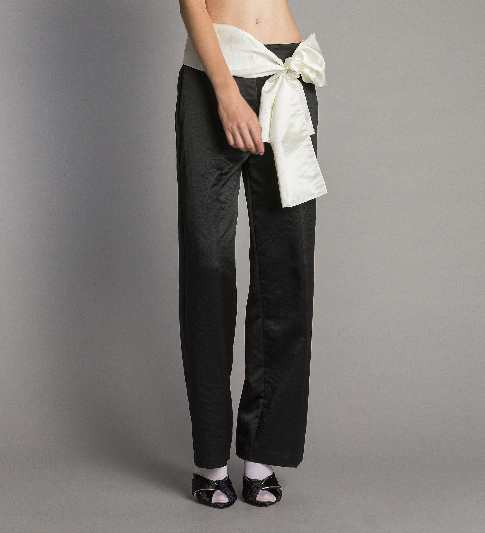 Forte pantaloni Duchesse Trousers pantaloni neri con fusciacca