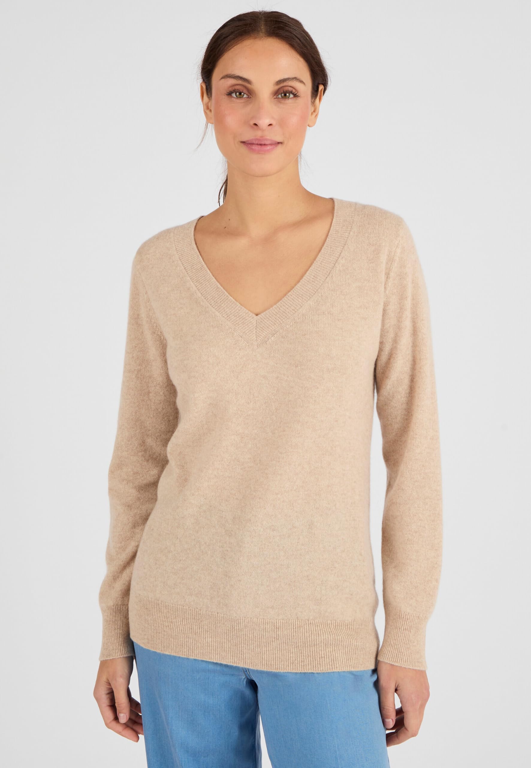 Damart Prêt-à-porter maglione in cashmere marrone beige melange 38-40