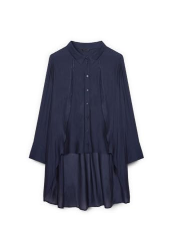 Fiorella Rubino Camicie e bluse Camicia in Georgette con Drappeggio a Doppio Strato camicia 46 Plus