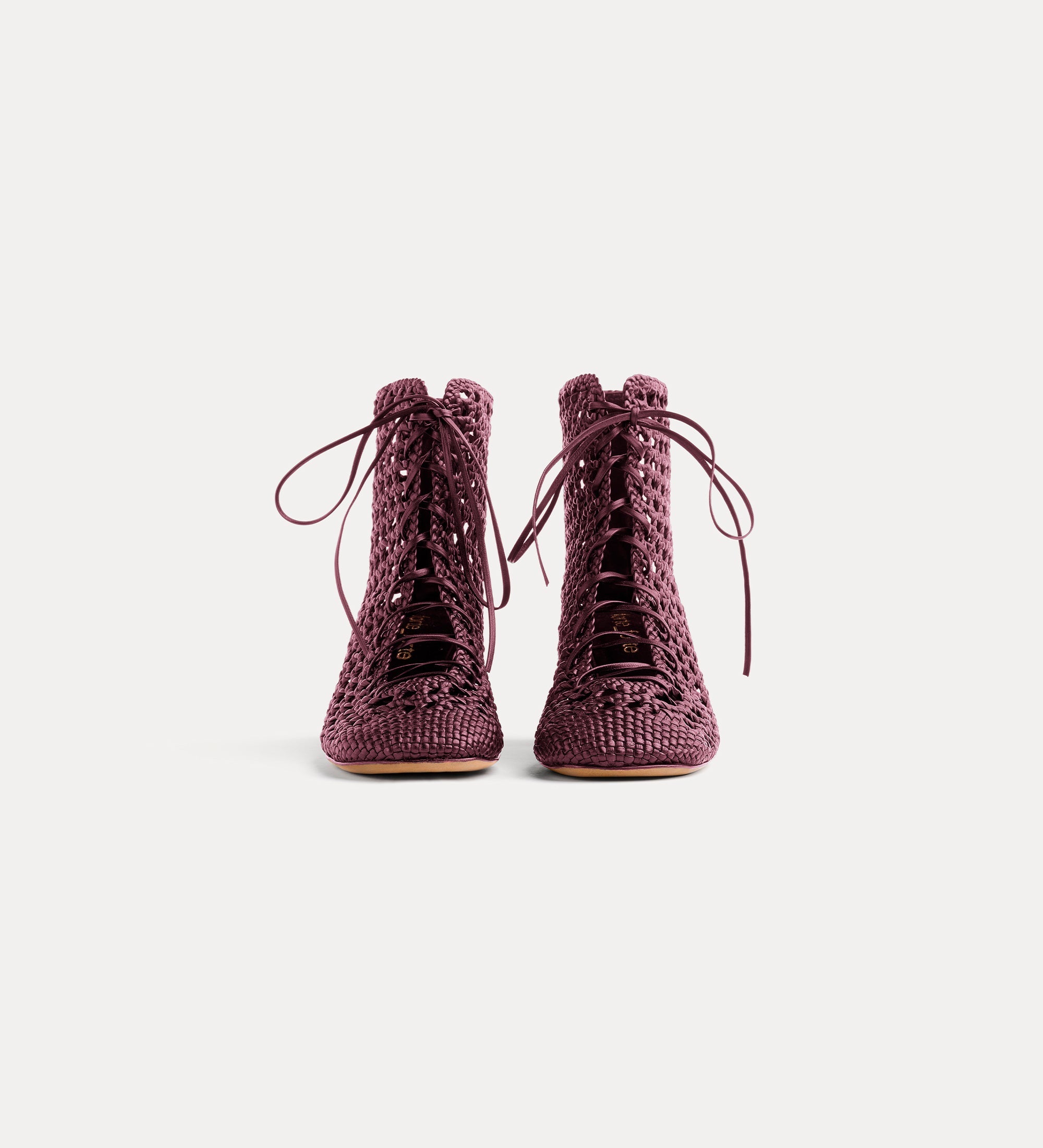 Forte scarpe My Penelope Woven Ankle Boots stivaletti bordeaux in nappa