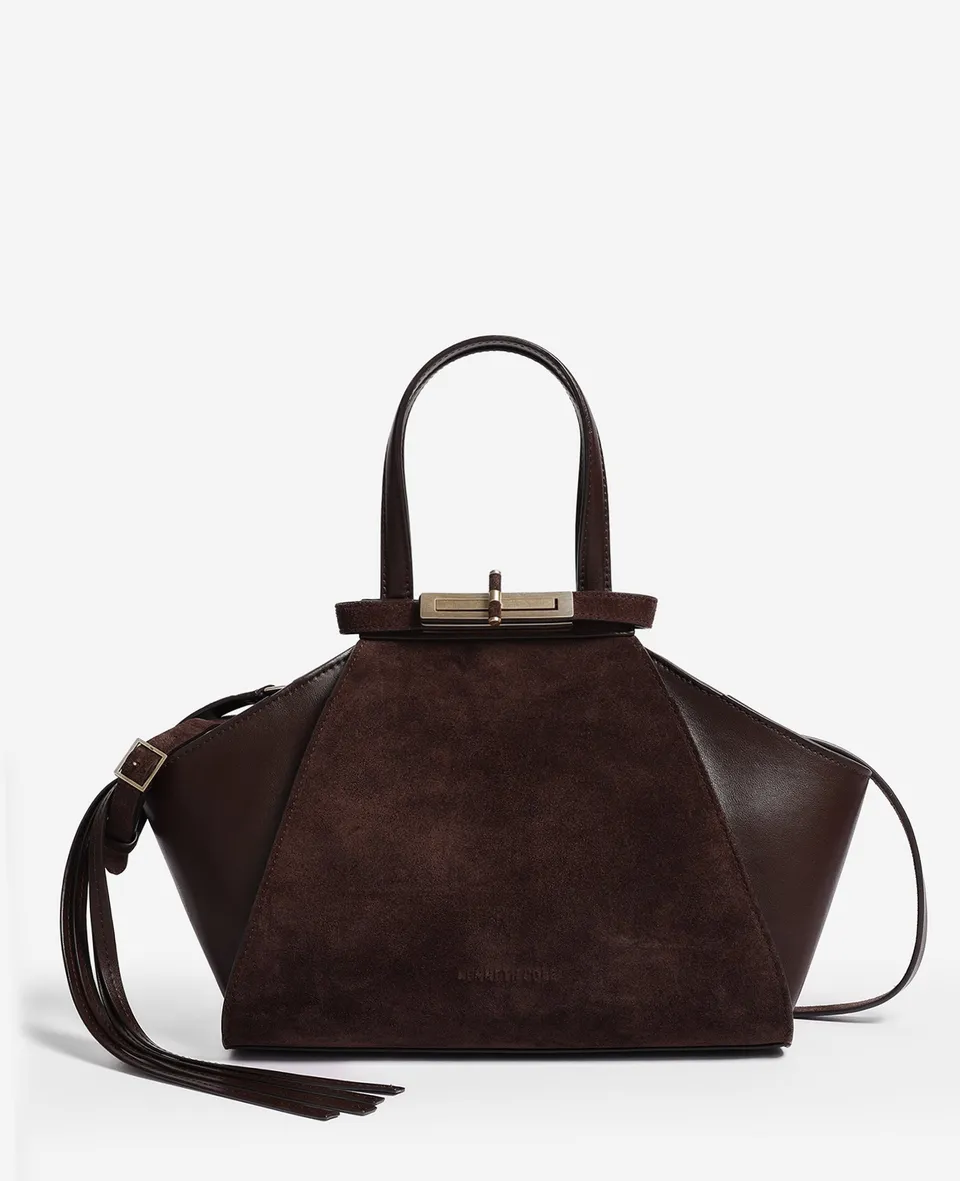 Kenneth Cole Reaction Bags Crosby Structured Top Handle Satchel bag cioccolato