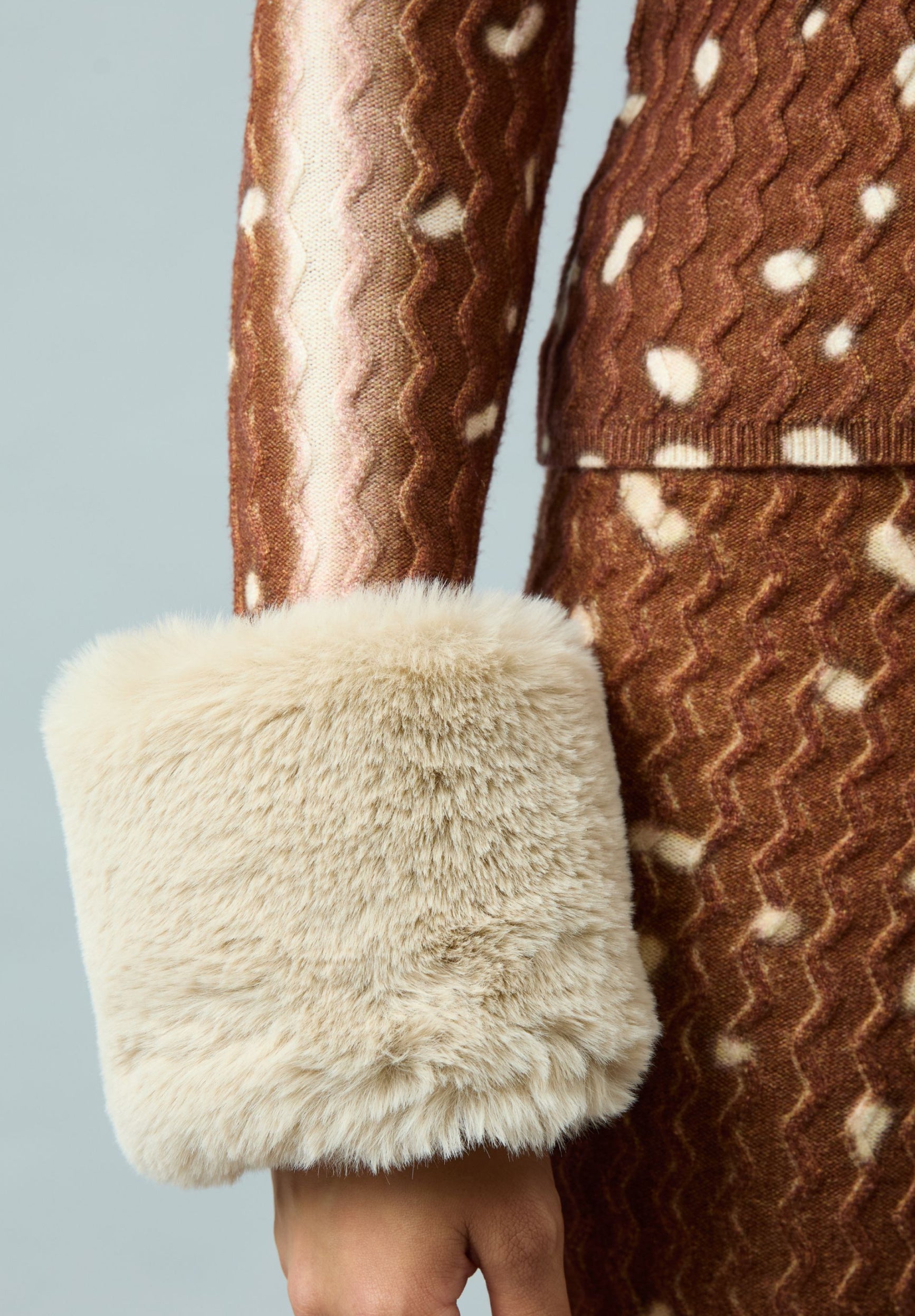 House Of Sunny Women's Knitwear BAMBI FUR COLLAR PEGGY cardigan jacquard