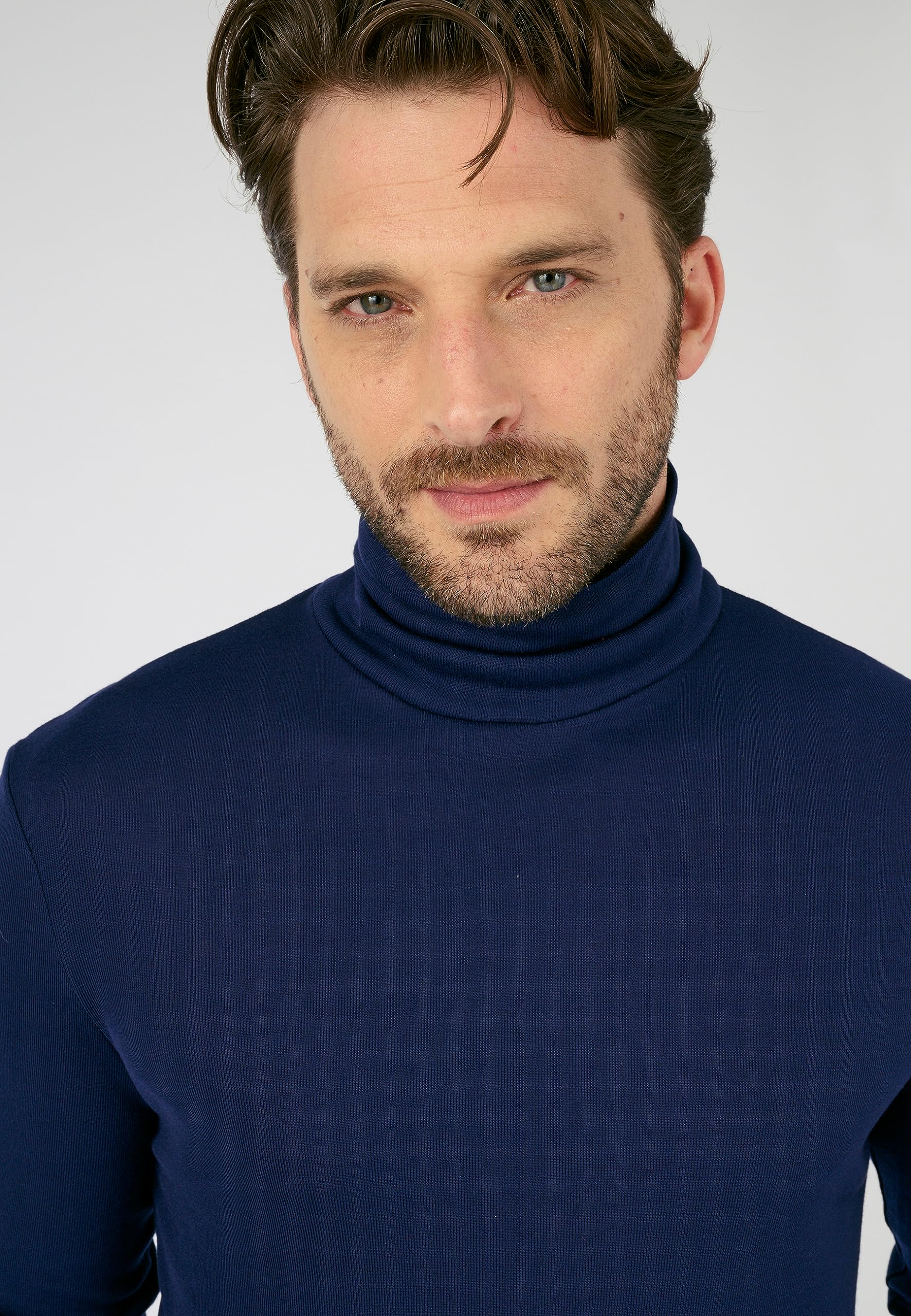 Damart Thermolactyl Maglietta a costina a maniche lunghe blu marino S