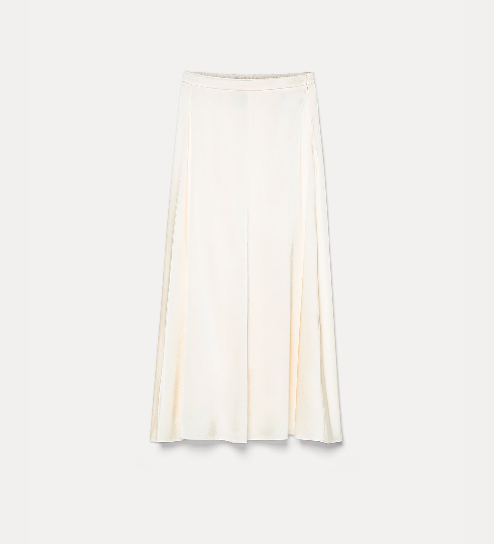 Forte gonne gonna midi in raso di seta stretch avorio