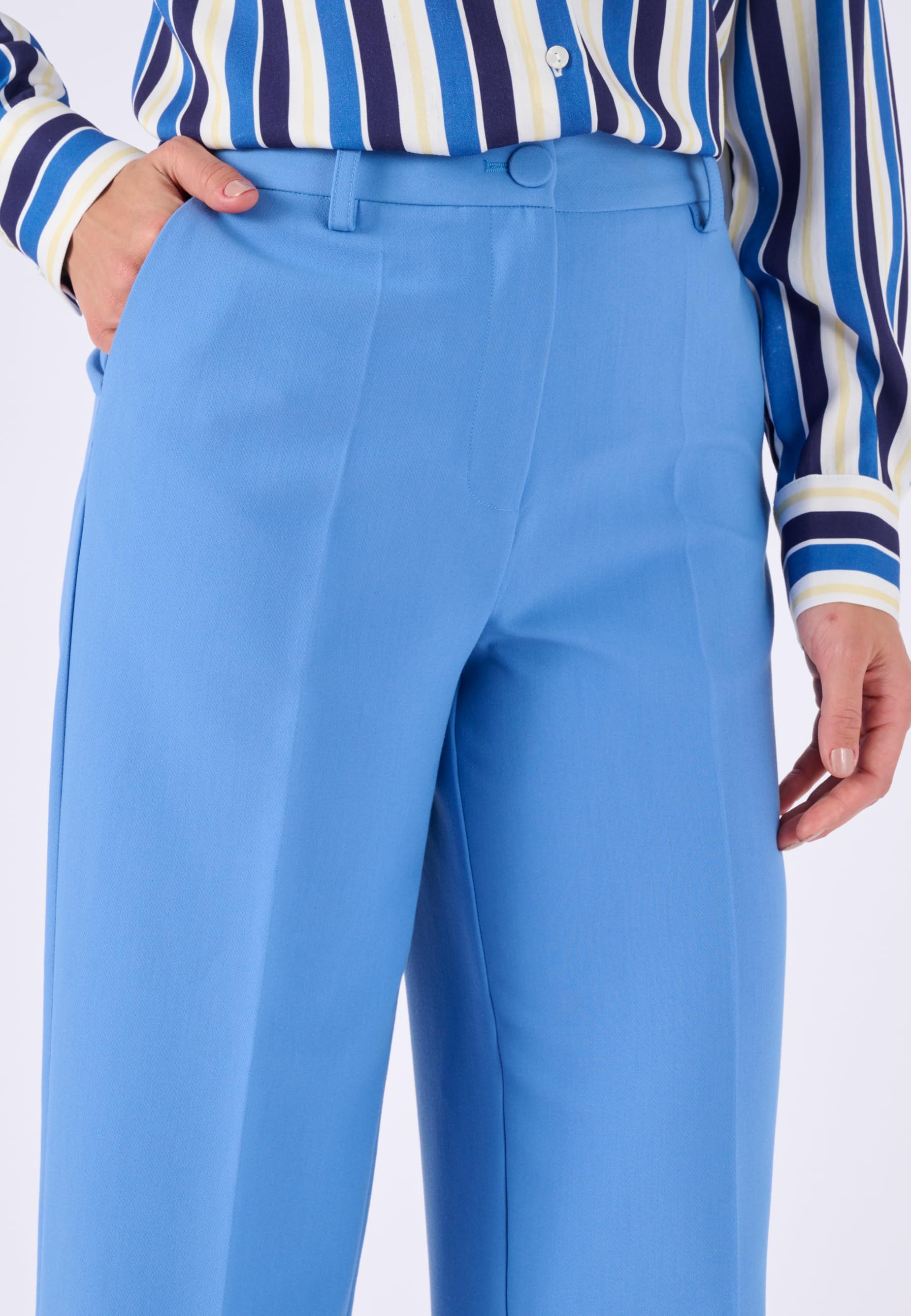 Damart Prêt-à-porter Pantaloni Large Fluido pantaloni blu taglio ampio