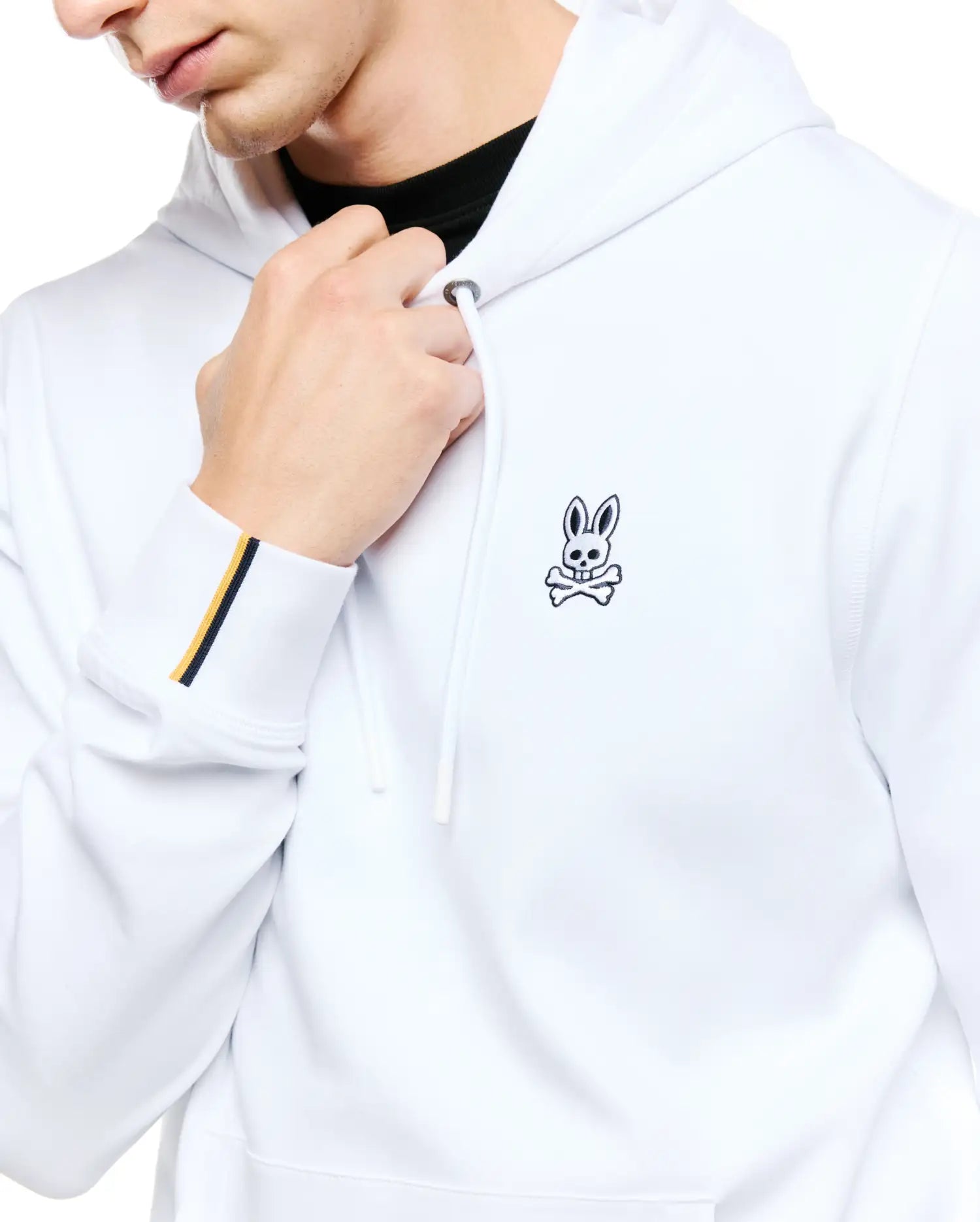 Psycho Bunny Men's Sweatshirts & Hoodies MEN'S LEX FLEECE HOODIE - MT0500316 felpa con cappuccio White cotone modal
