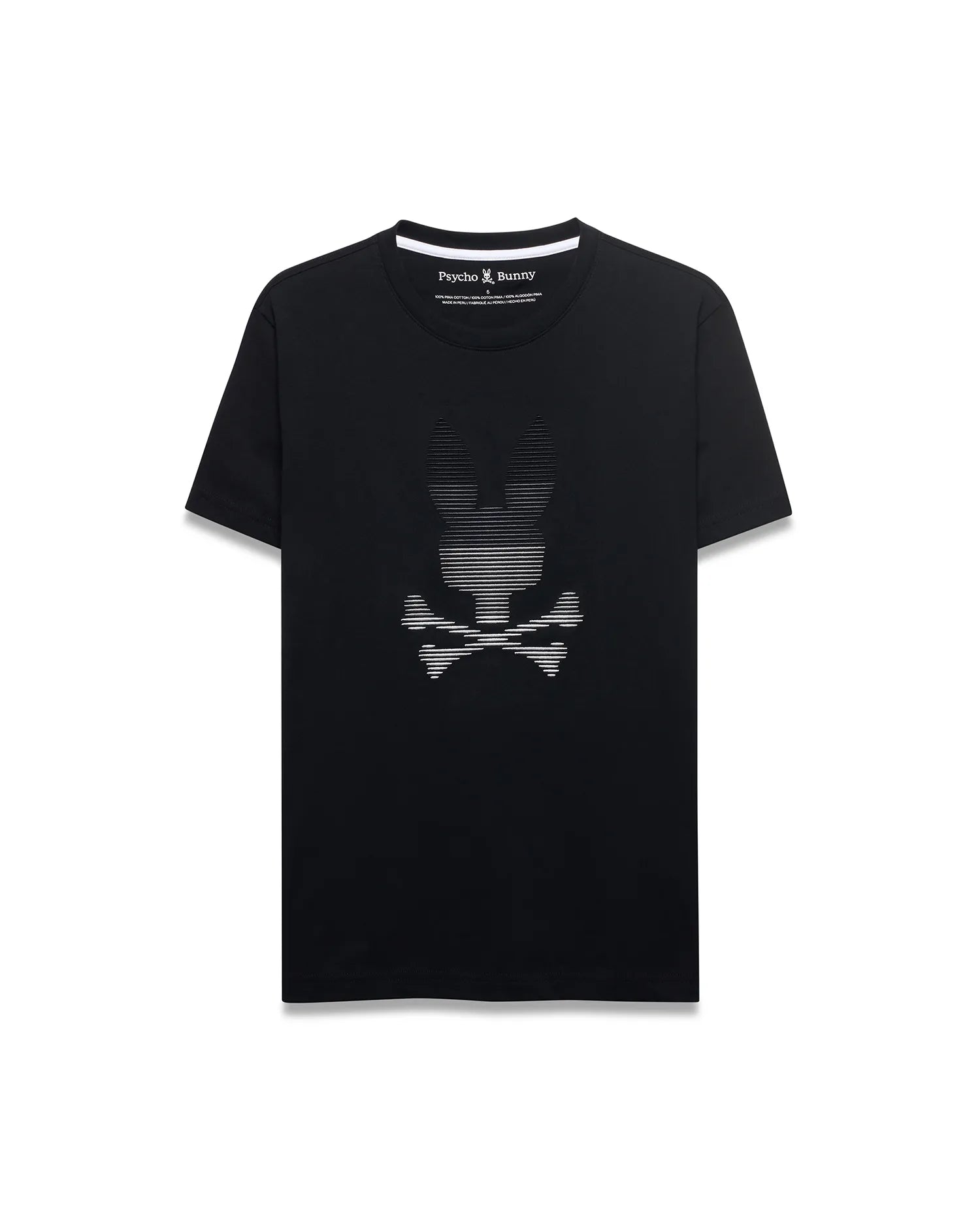 Psycho Bunny Men's Tees MEN'S SLADE BUNNY GRAPHIC TEE MT0200452 T-shirt nera in cotone Pima