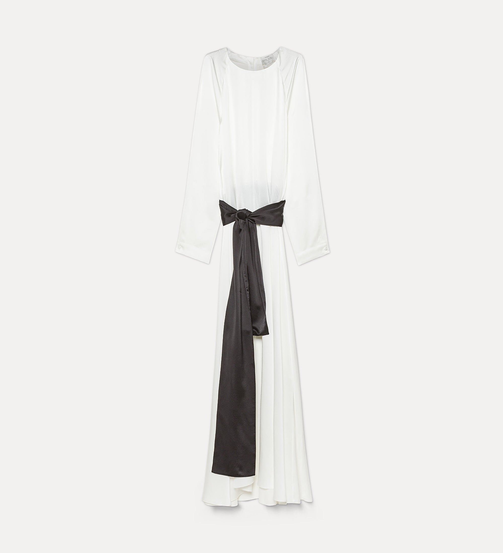 Forte abiti Heavy Silk Satin Dress With Sash Diamond bianco abito lungo in seta