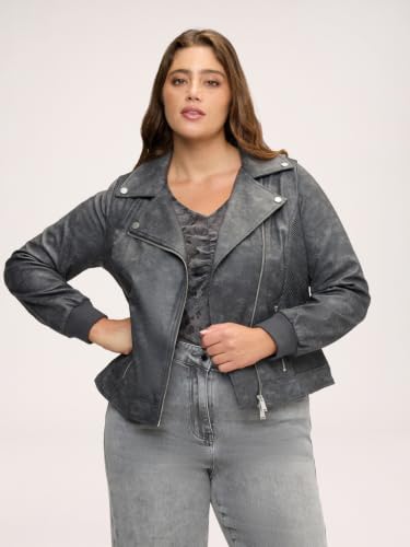 Fiorella Rubino Giacche biker Giacca biker con polsini in maglia elasticizzata giacca 54 Plus