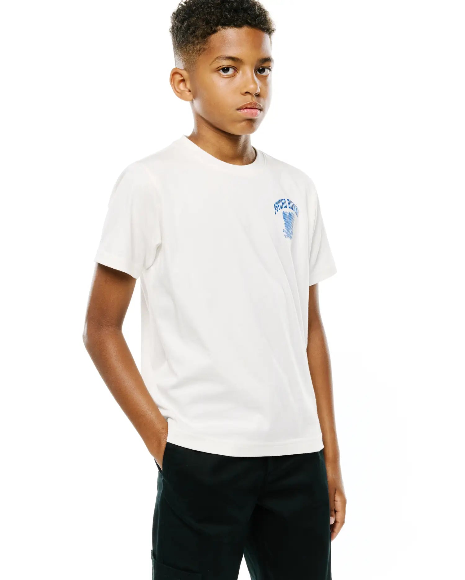Psycho Bunny Kids Tees Nathaniel T-shirt bambino ecru Pima